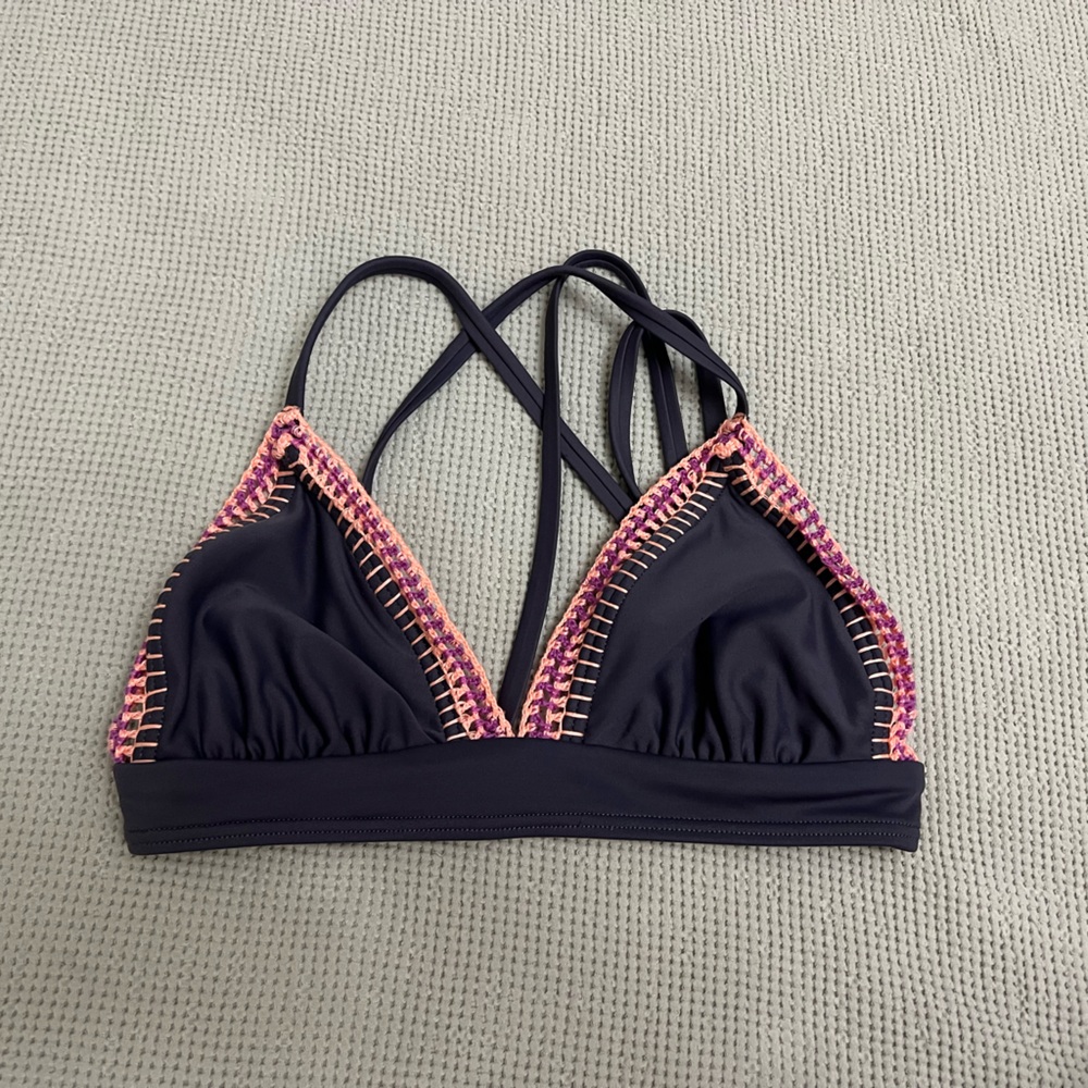 Bikini Top with Pink crochet trim xhilaration